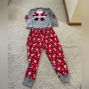 Santa Claus Kids Pajamas Set - Gray and Red